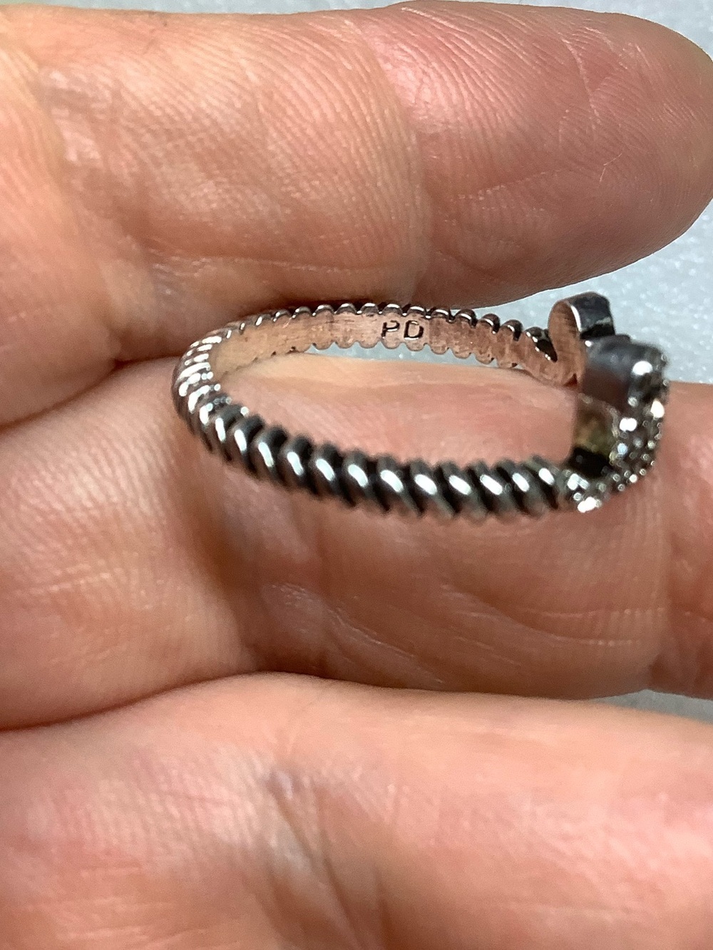 Love Script Pavé Silver Plated Ring - Picture 3 of 3